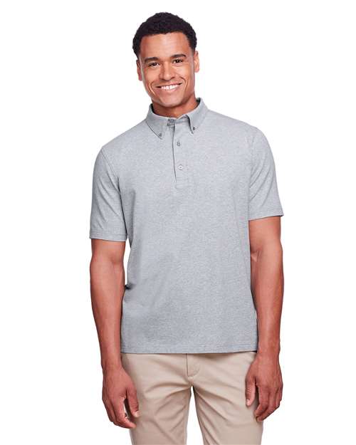 UltraClub UC105 Men's Lakeshore Stretch Cotton Performance Polo #color_HEATHER GREY