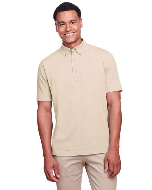 UltraClub UC105 Men's Lakeshore Stretch Cotton Performance Polo #color_STONE