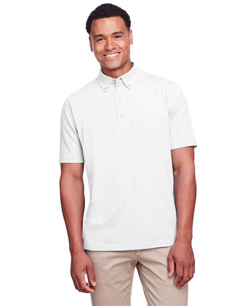 UltraClub UC105 Men's Lakeshore Stretch Cotton Performance Polo #color_WHITE