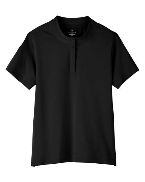 UltraClub UC105W Ladies' Lakeshore Stretch Cotton Performance Polo #color_BLACK