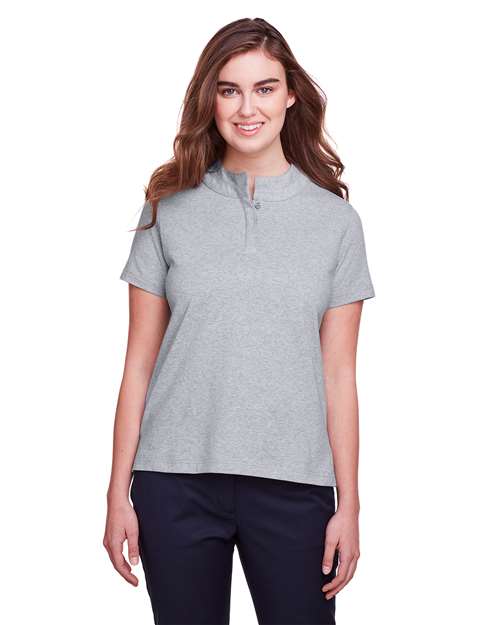 UltraClub UC105W Ladies' Lakeshore Stretch Cotton Performance Polo #color_HEATHER GREY