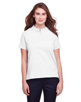 UltraClub UC105W Ladies' Lakeshore Stretch Cotton Performance Polo #color_WHITE