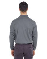 UltraClub 8210LS Adult Cool & Dry Long-Sleeve MeshPiqu Polo #color_CHARCOAL