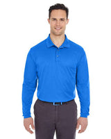 UltraClub 8210LS Adult Cool & Dry Long-Sleeve MeshPiqu Polo #color_ROYAL