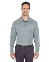 UltraClub 8210LS Adult Cool & Dry Long-Sleeve MeshPiqu Polo #color_SILVER