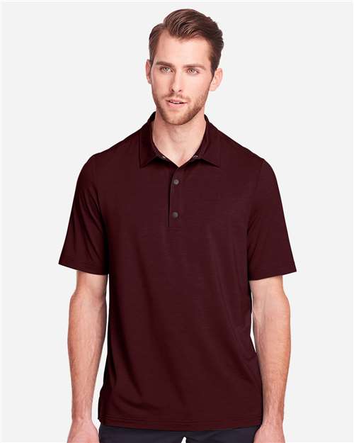 North End NE100 Men's Jaq Snap-Up Stretch Performance Polo #color_BURGUNDY