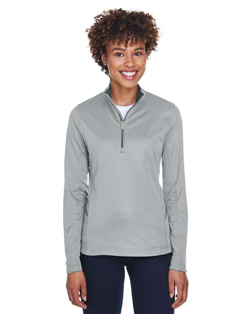 UltraClub 8230L Ladies' Cool & Dry Sport Quarter-Zip Pullover #color_GREY