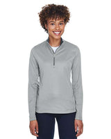 UltraClub 8230L Ladies' Cool & Dry Sport Quarter-Zip Pullover #color_GREY