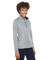 UltraClub 8230L Ladies' Cool & Dry Sport Quarter-Zip Pullover #color_GREY