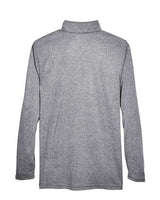 UltraClub 8618 Men's Cool & Dry Heathered Performance Quarter-Zip #color_CHARCOAL HEATHER