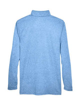 UltraClub 8618 Men's Cool & Dry Heathered Performance Quarter-Zip #color_COLMBIA BLU HTHR