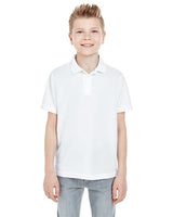UltraClub 8210Y Youth Cool & Dry Mesh PiquPolo #color_WHITE