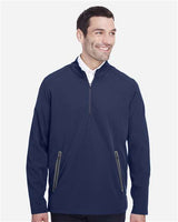 North End NE401 Men's Quest Stretch Quarter-Zip #color_CLASSC NVY/ CRBN