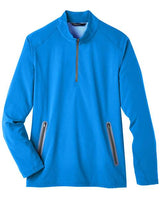 North End NE401 Men's Quest Stretch Quarter-Zip #color_OLYM BLU/ CRBN