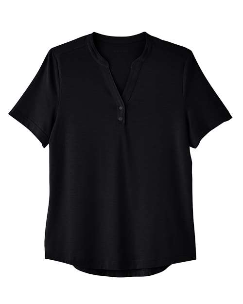 North End NE100W Ladies' Jaq Snap-Up Stretch Performance Polo #color_BLACK