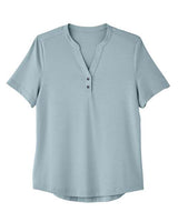 North End NE100W Ladies' Jaq Snap-Up Stretch Performance Polo #color_OPAL BLUE
