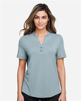 North End NE100W Ladies' Jaq Snap-Up Stretch Performance Polo #color_OPAL BLUE