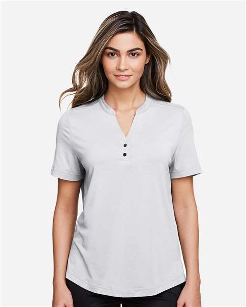North End NE100W Ladies' Jaq Snap-Up Stretch Performance Polo #color_PLATINUM