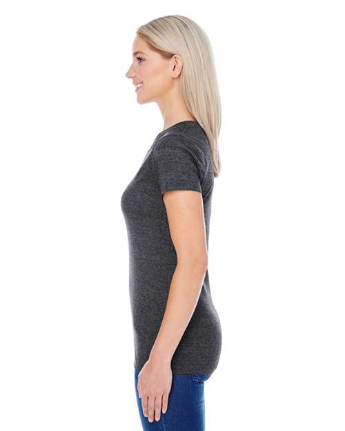 Threadfast Apparel 202A Ladies' Triblend Short-Sleeve T-Shirt #color_BLACK TRIBLEND