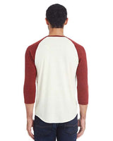 Threadfast Apparel 302G Unisex Triblend 3/4-Sleeve Raglan #color_CRM/ CRD BLK TRB