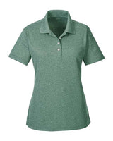 UltraClub UC100W Ladies' Heathered Piqu Polo #color_FOREST GREN HTHR