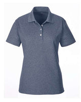 UltraClub UC100W Ladies' Heathered Piqu Polo #color_NAVY HEATHER
