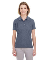UltraClub UC100W Ladies' Heathered Piqu Polo #color_NAVY HEATHER