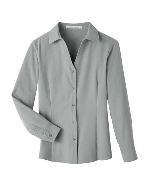 UltraClub UC500W Ladies' Bradley Performance Woven Shirt #color_SILVER