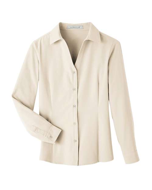 UltraClub UC500W Ladies' Bradley Performance Woven Shirt #color_STONE