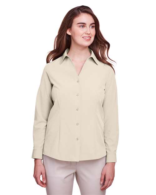 UltraClub UC500W Ladies' Bradley Performance Woven Shirt #color_STONE
