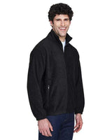 UltraClub 8485 Men's Iceberg Fleece Full-Zip Jacket #color_BLACK
