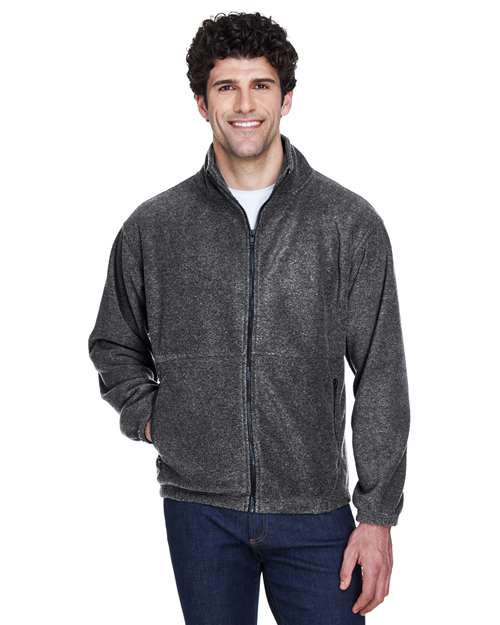 UltraClub 8485 Men's Iceberg Fleece Full-Zip Jacket #color_CHARCOAL