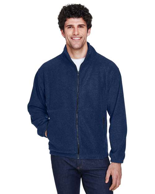 UltraClub 8485 Men's Iceberg Fleece Full-Zip Jacket #color_NAVY