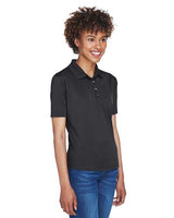 UltraClub 8610L Ladies' Cool & Dry 8-Star Elite Performance Interlock Polo #color_BLACK