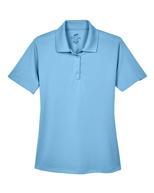 UltraClub 8610L Ladies' Cool & Dry 8-Star Elite Performance Interlock Polo #color_COLUMBIA BLUE