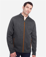North End NE712 Men's Flux 2.0 Full-Zip Jacket #color_BLK HTH/ OR SODA