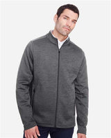 North End NE712 Men's Flux 2.0 Full-Zip Jacket #color_CARBON HTHR/ BLK