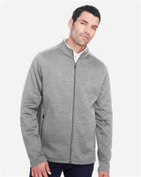 North End NE712 Men's Flux 2.0 Full-Zip Jacket #color_LT HTHR/ CARBON