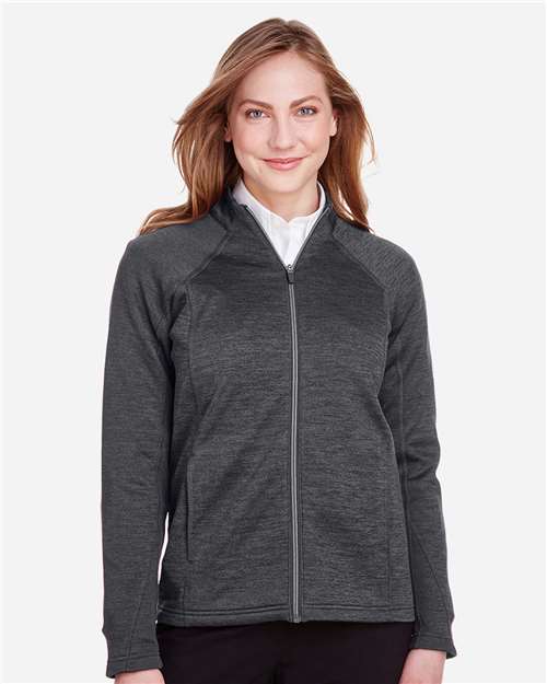North End NE712W Ladies Flux 2.0 Full-Zip Jacket #color_BLK HTHR/ CARBON