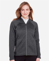 North End NE712W Ladies Flux 2.0 Full-Zip Jacket #color_BLK HTHR/ CARBON