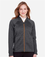 North End NE712W Ladies Flux 2.0 Full-Zip Jacket #color_BLK HTH/ OR SODA
