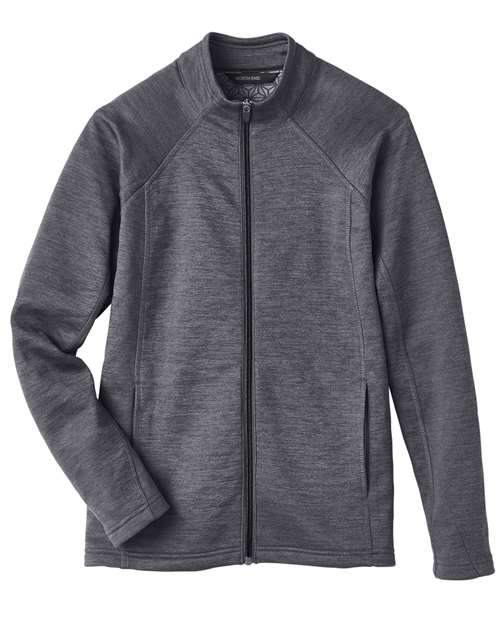 North End NE712W Ladies Flux 2.0 Full-Zip Jacket #color_CARBON HTHR/ BLK