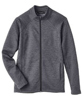 North End NE712W Ladies Flux 2.0 Full-Zip Jacket #color_CARBON HTHR/ BLK