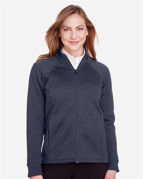 North End NE712W Ladies Flux 2.0 Full-Zip Jacket #color_CLSC NVY HT/ CRB