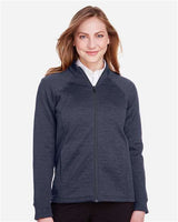 North End NE712W Ladies Flux 2.0 Full-Zip Jacket #color_CLSC NVY HT/ CRB