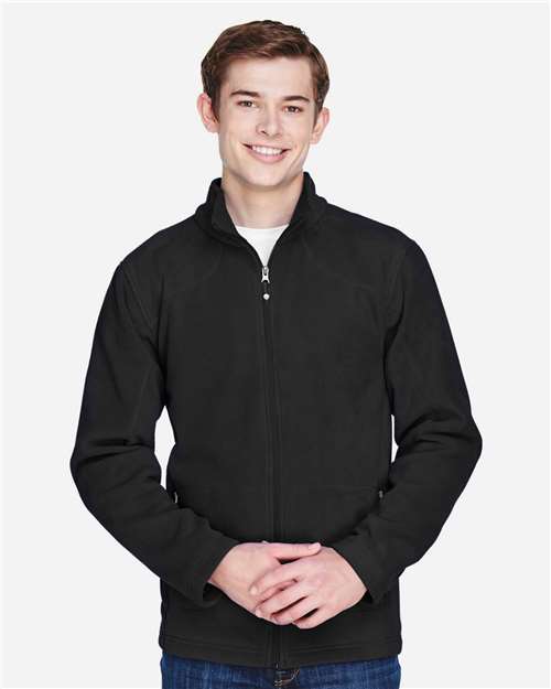 North End 88172 Men's Voyage Fleece Jacket #color_BLACK