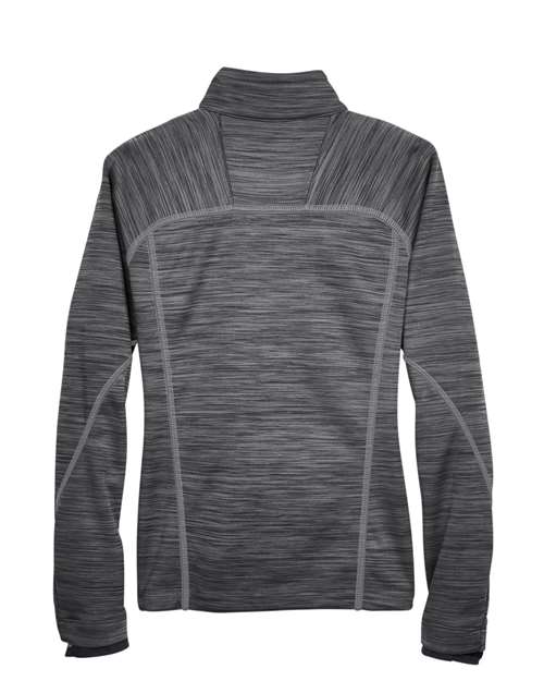 North End 78697 Ladies' Flux Mlange Bonded Fleece Jacket #color_CARBON/ BLACK