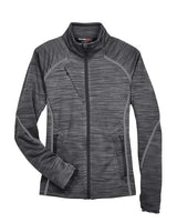 North End 78697 Ladies' Flux Mlange Bonded Fleece Jacket #color_CARBON/ BLACK
