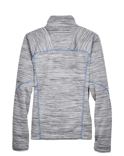 North End 78697 Ladies' Flux Mlange Bonded Fleece Jacket #color_PLATNM/ OLY BLU
