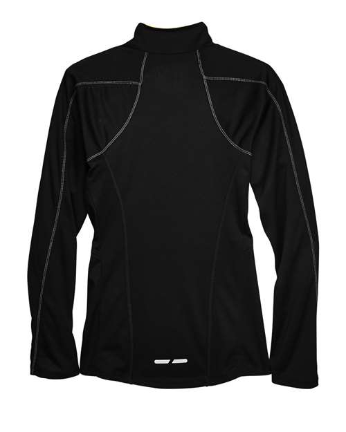 North End 78187 Ladies' Radar Quarter-Zip Performance Long-Sleeve Top #color_BLACK